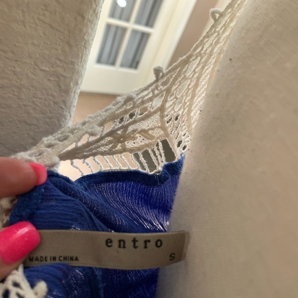 Entro Royal Blue cold shoulder blouson dress Size S - Picture 14 of 17